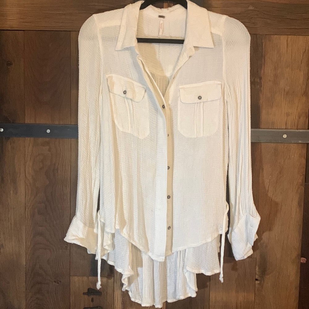 Free people button down top, XS, white